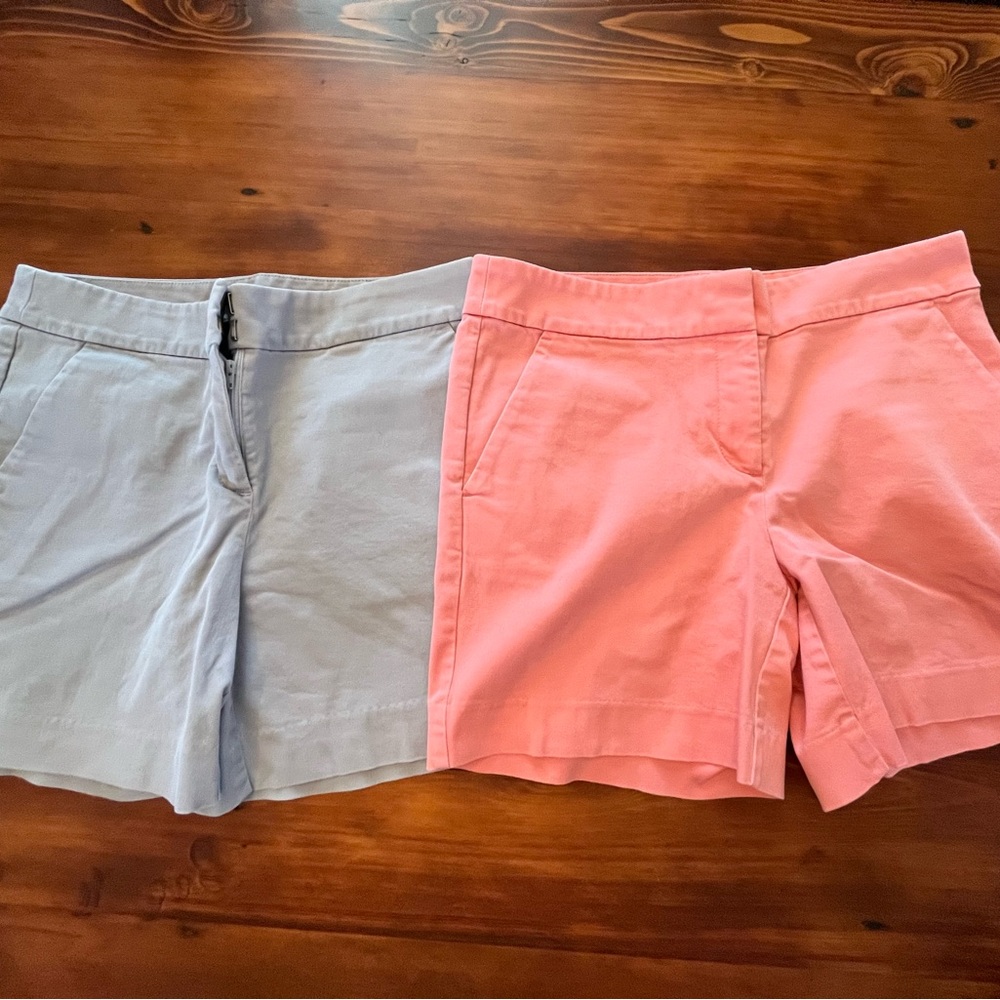 Women's Loft Riviera Coral and Gray Shorts
